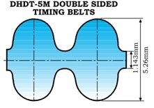 Rubber D&D PowerDrive D390-5M-15 Double Sided Timing Belt Rubber D&D PowerDrive D390-5M-15 Double Sided Timing Belt